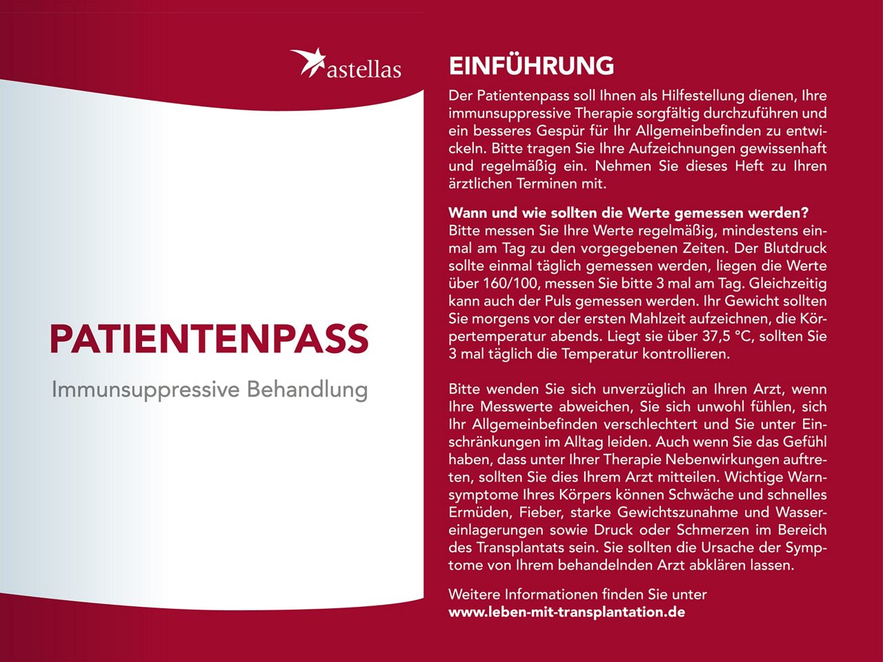 Ihr Patientenpass von Astellas
