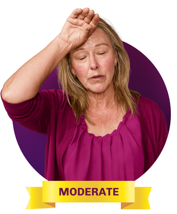A woman experiencing moderate hot flashes
