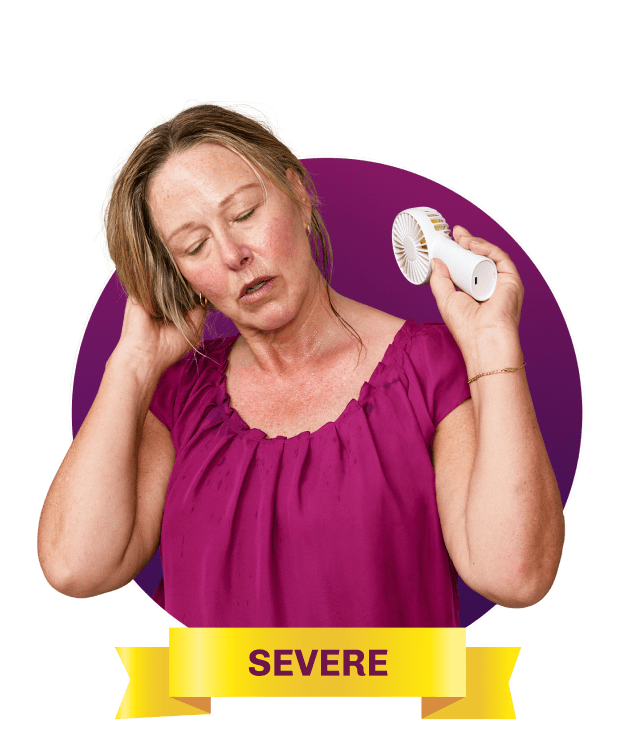 A woman experiencing severe hot flashes