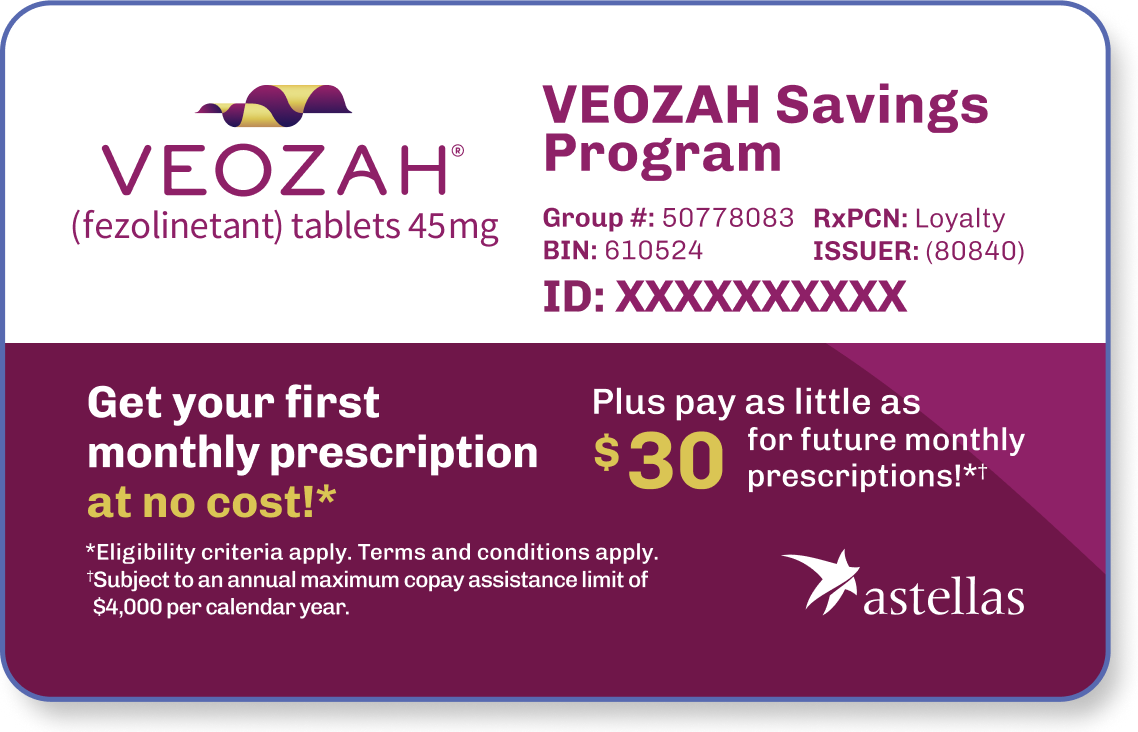 VEOZAH Savings Card