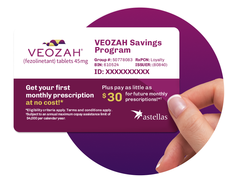 VEOZAH savings card