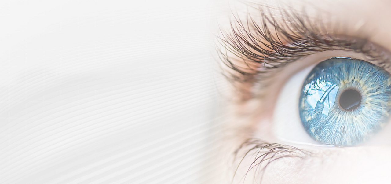 A blue eyeball illustrates how Astellas is helping to free patients from the fear of vision loss and offer the hope of recovery and lost sight.