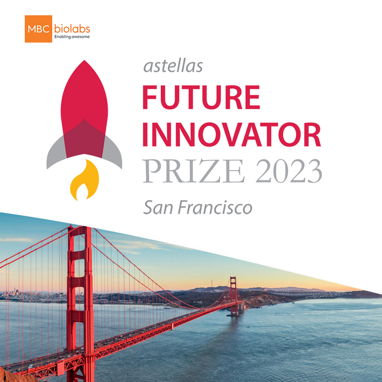 Astellas Future Innovator Prize logo with animated rocket ship to symbolize how Astellas helps entrepreneurs launch their dreams.