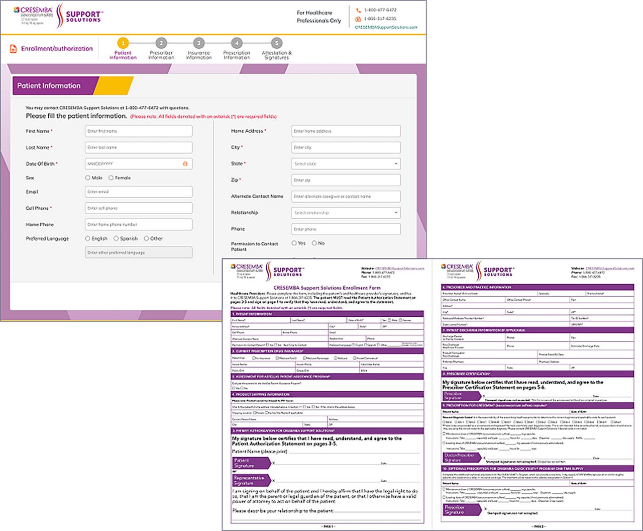 Enrollment Form for CRESEMBA Support Solutions