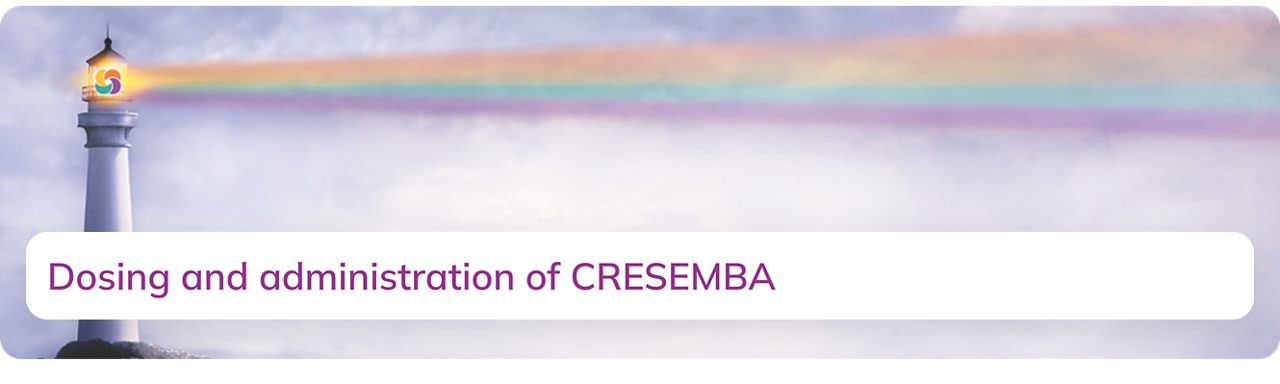 Dosing and administration of CRESEMBA