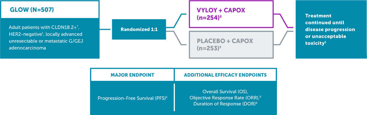 GLOW Phase 3 trial study design.