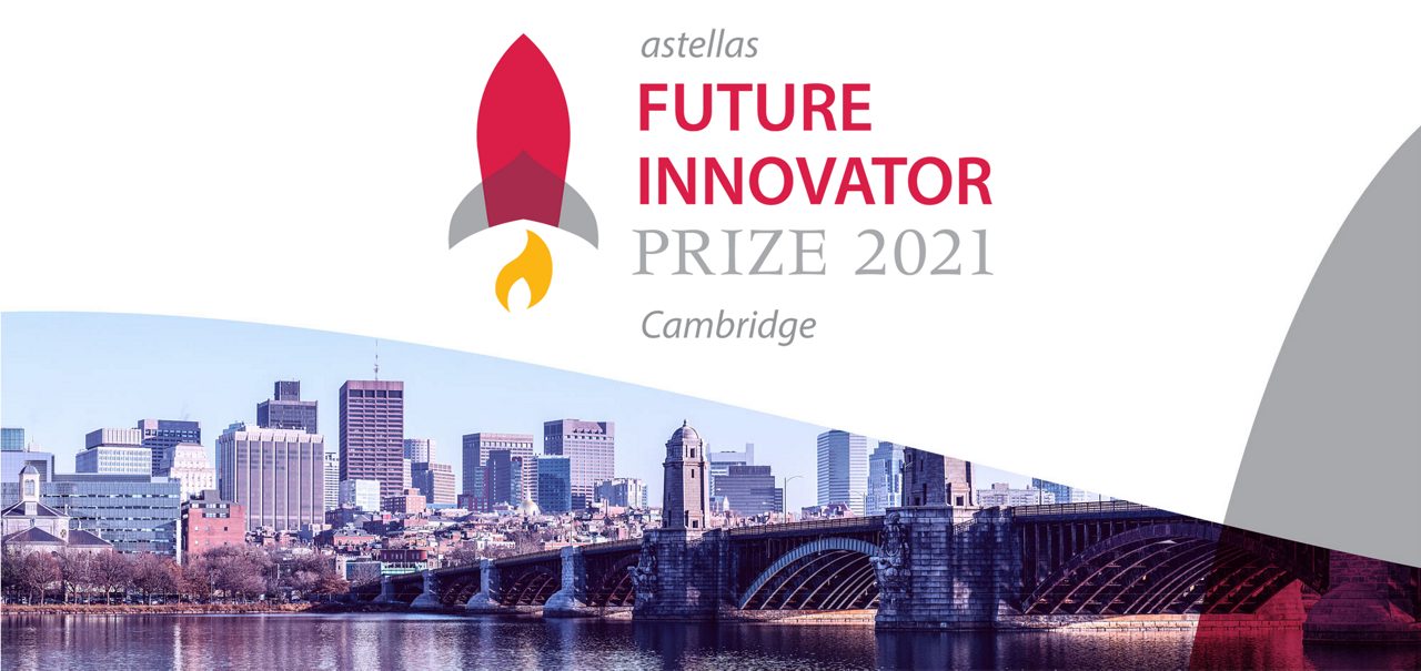 Astellas Future Innovator Prize logo with animated rocket ship to symbolize how Astellas helps entrepreneurs launch their dreams. 