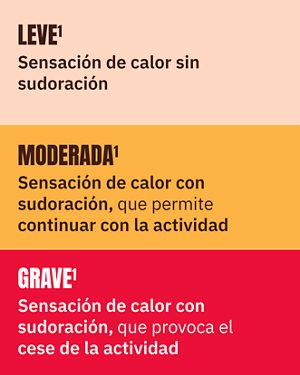 Infografía en el que se analizan los principales síntomas vasomotores en función de su gravedad