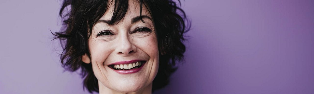 Two women hugging and smiling