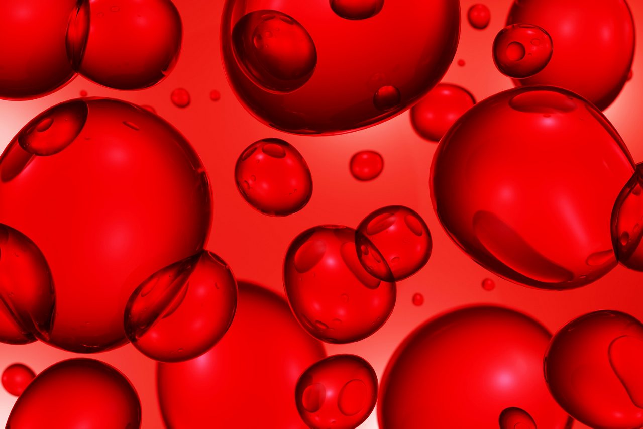 Red blood cells, illustrating Astellas’ commitment to deliver medicines that make an impact on the cancer treatment landscape.