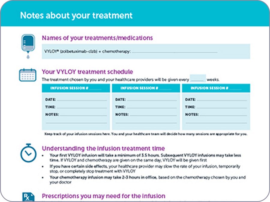Picture of patient treatment reminder sheet for download