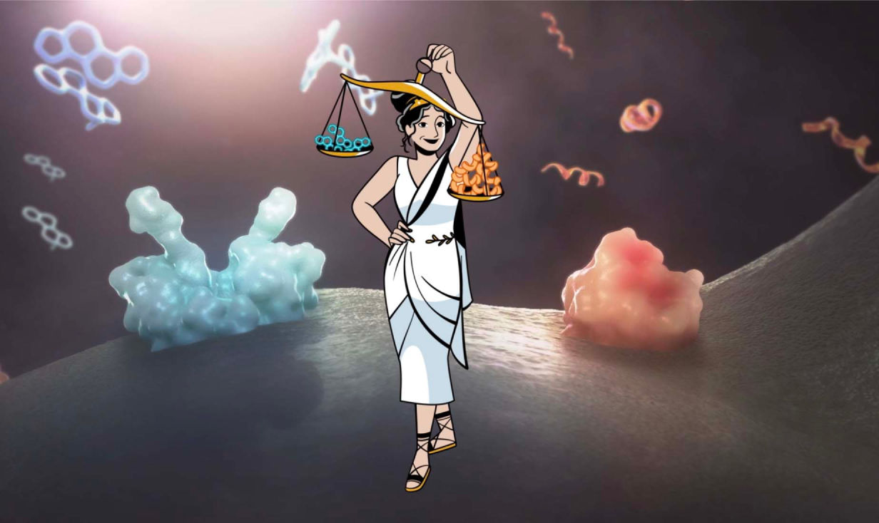    Déesse grecque présentant la balance hormonale féminine