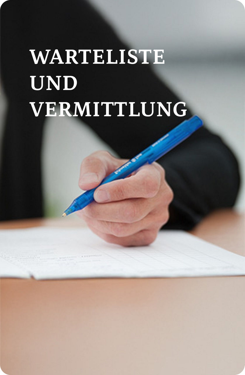 WARTELISTE UND VERMITTLUNG