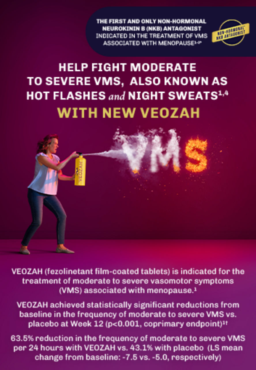 Woman on the beach with wind in her face. Refine how you treat menopausal VMS