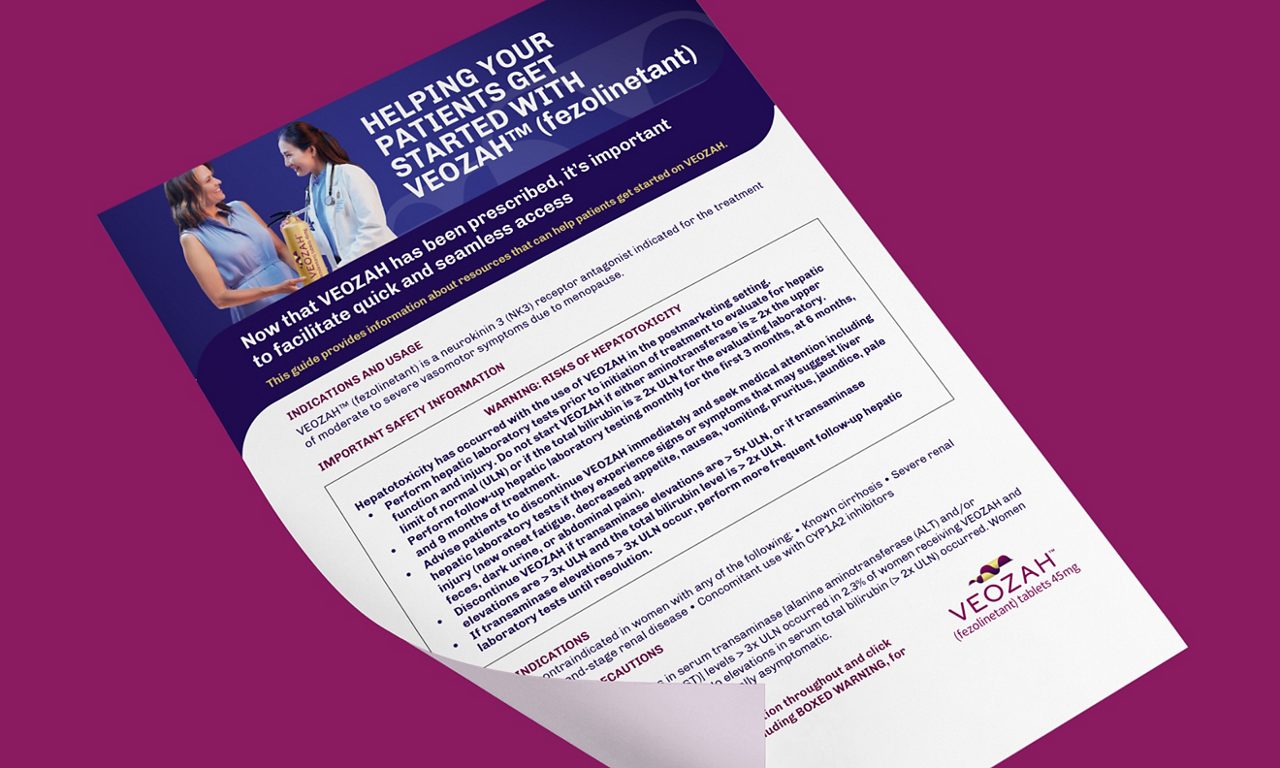  VEOZAH Savings Card and access brochure