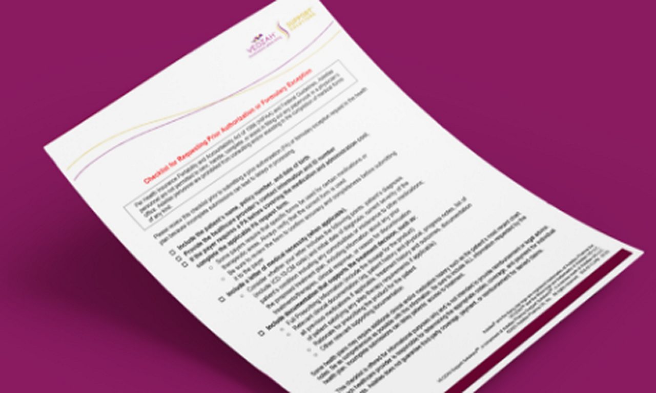 VEOZAH Support SolutionsSM prior authorization materials