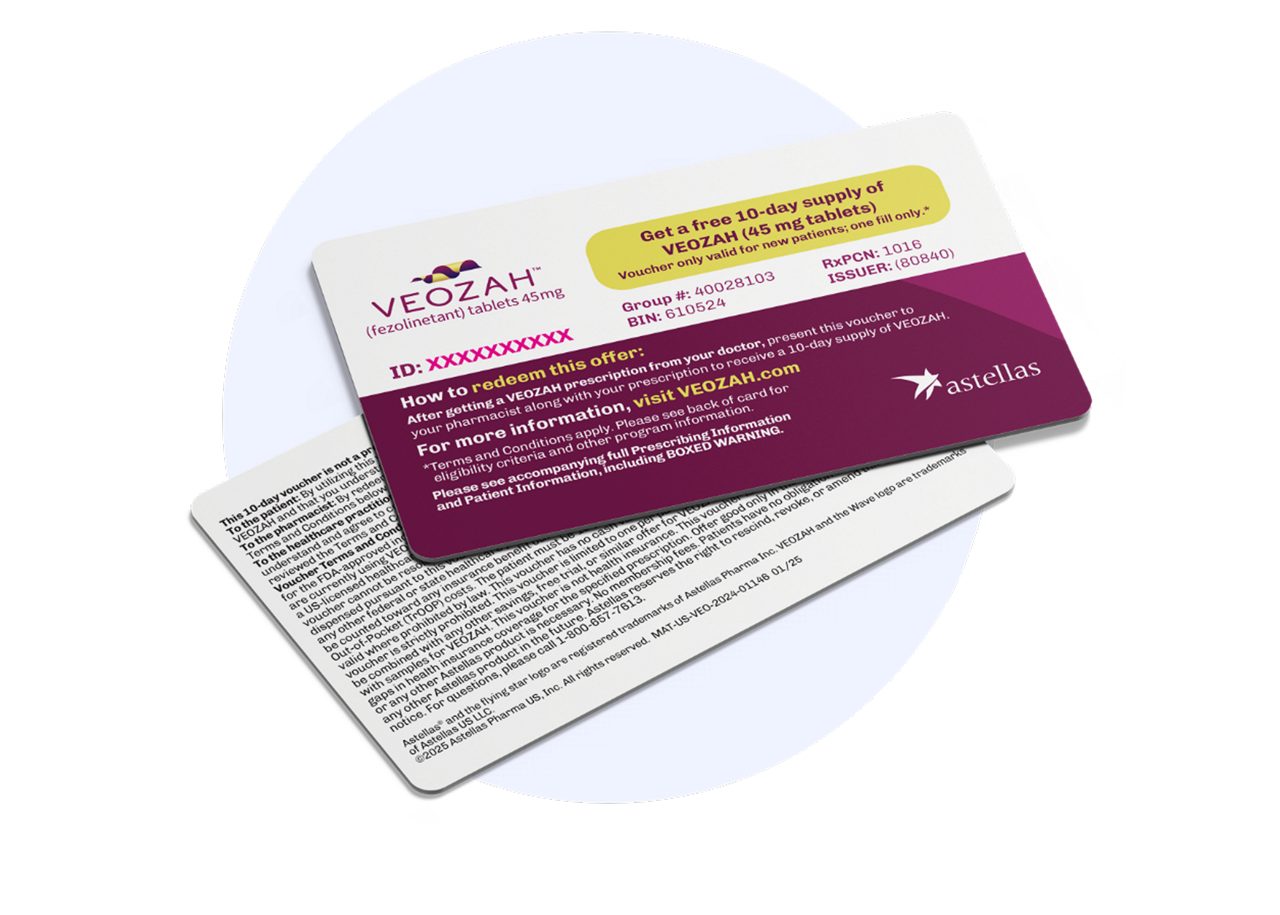 VEOZAH™ (fezolinetant) free trial voucher
