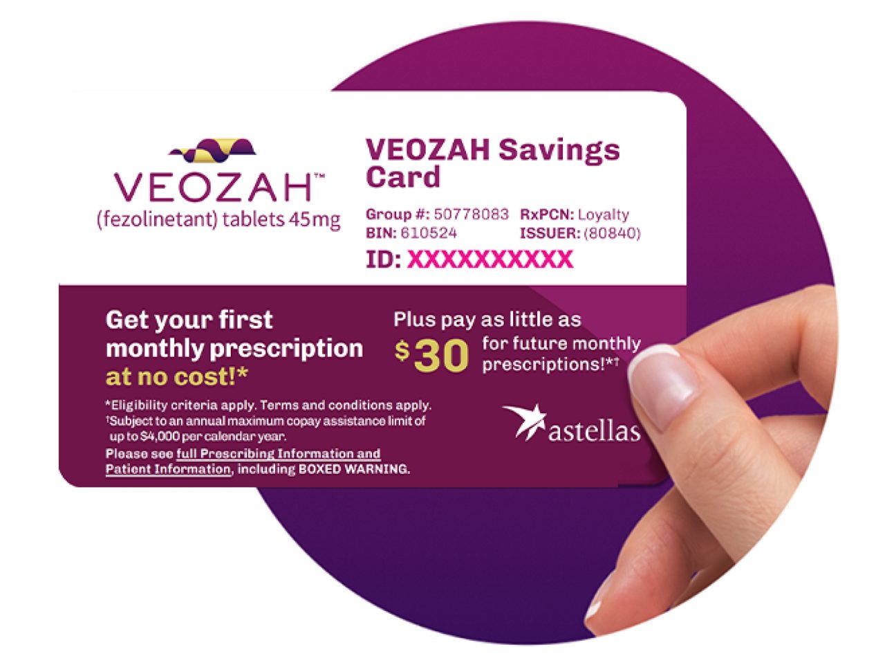 VEOZAH™ Savings Card