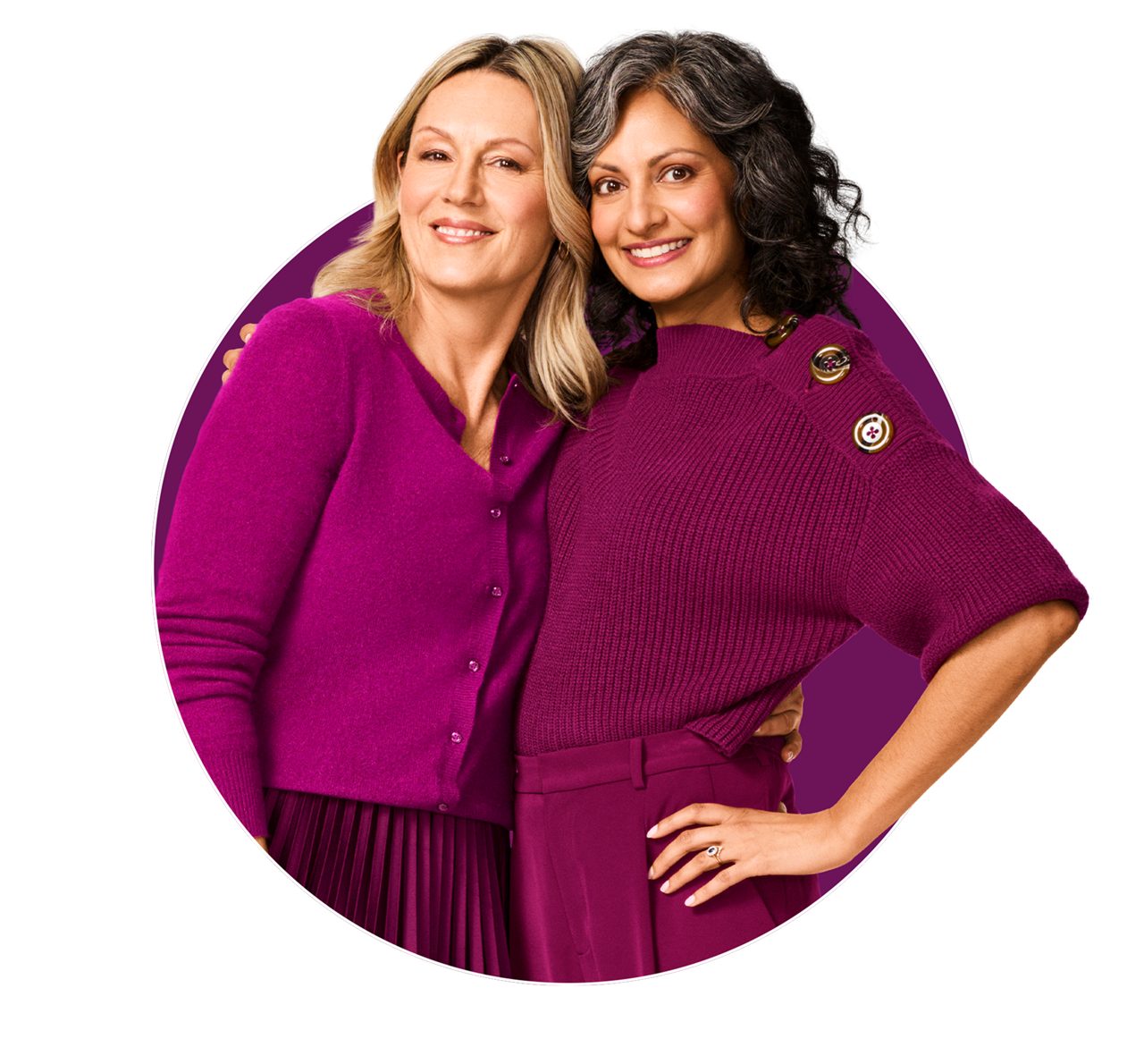 Two ladies standing together