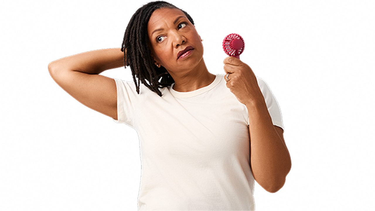 woman experiencing a hot flash