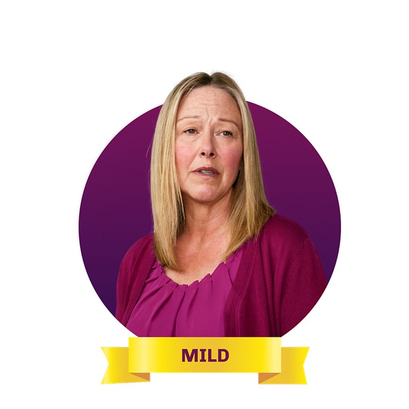 A woman experiencing mild hot flashes