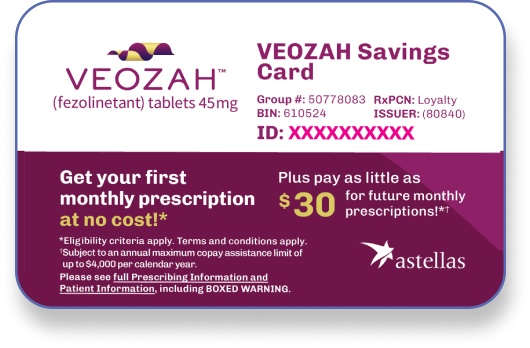 VEOZAH Savings Program