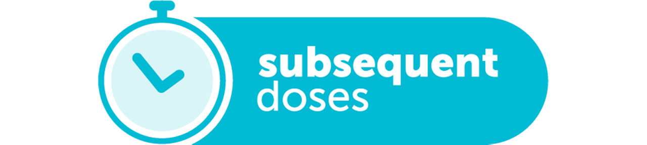 Clock graphic for subsequent VYLOY doses