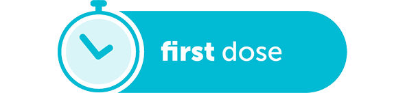 Clock graphic for the first VYLOY dose