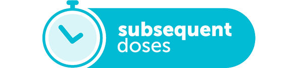 Clock graphic for subsequent VYLOY doses