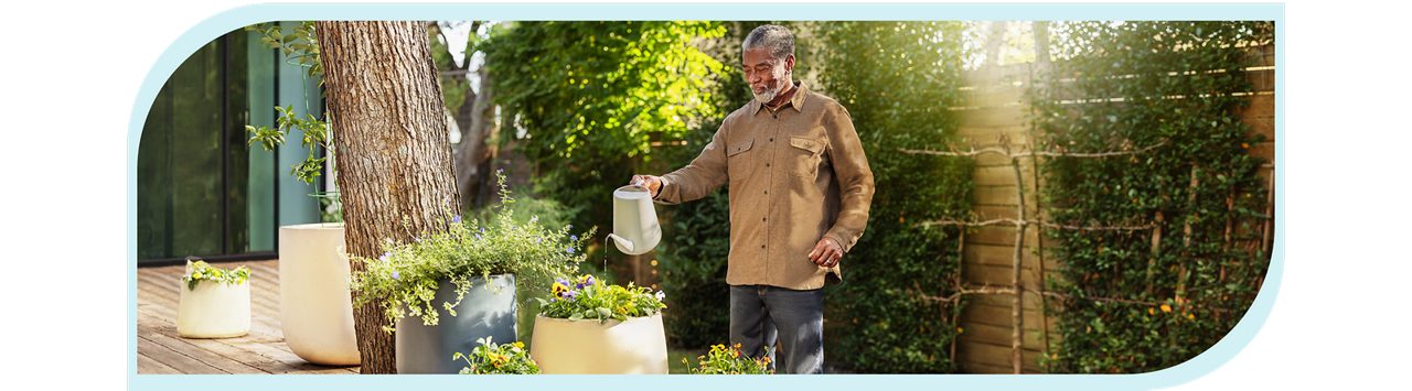 Man watering plants