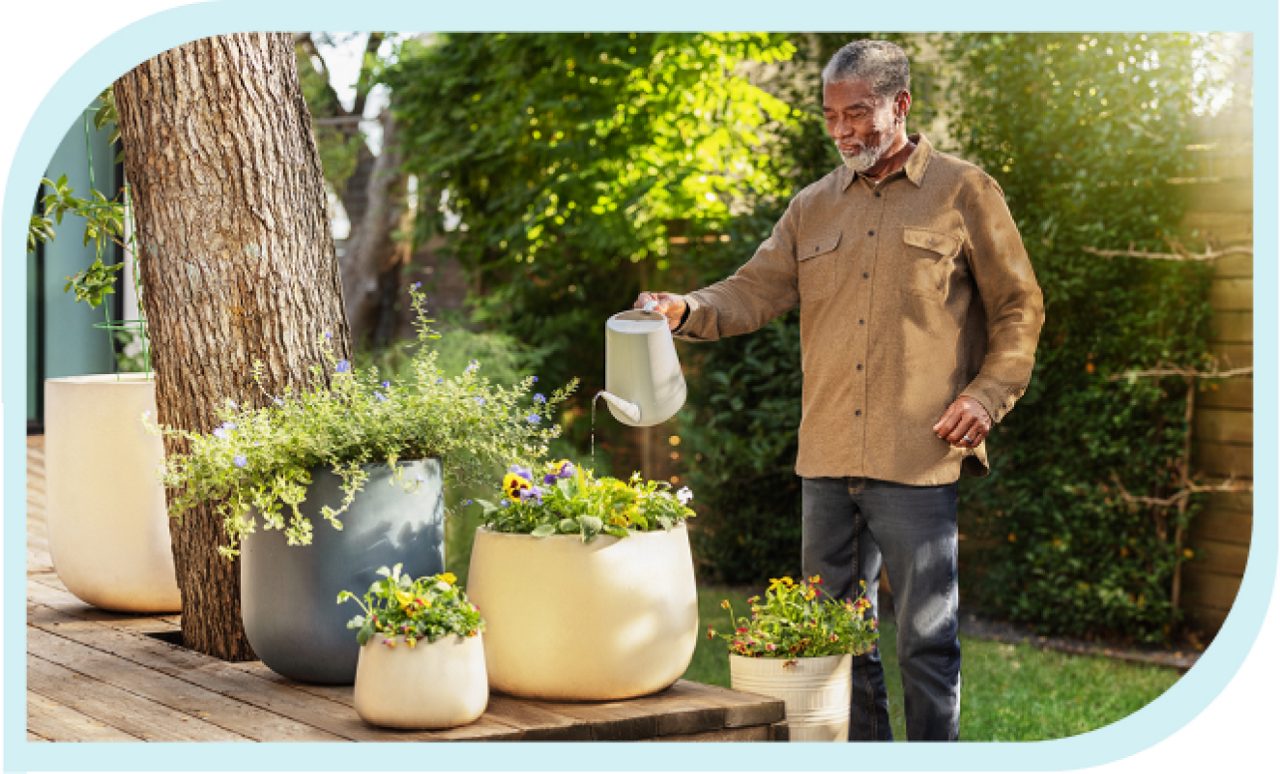 Man watering plants