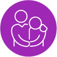 Hugging people icon