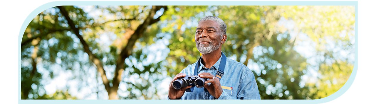 Man holding binoculars