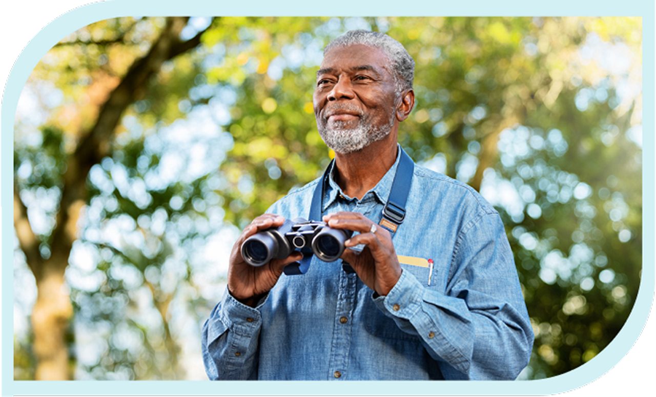 Man holding binoculars