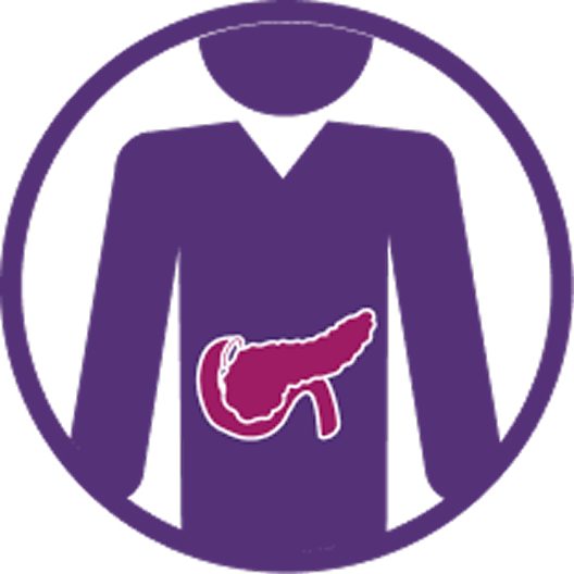 Inflamed pancreas icon.